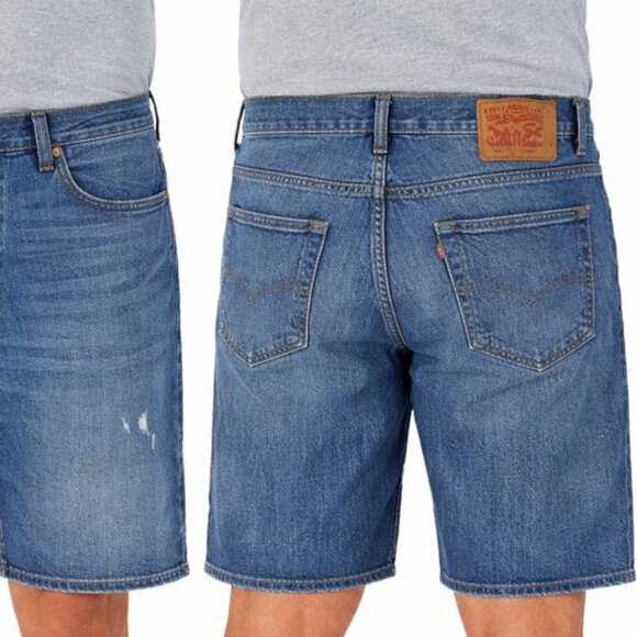 Levi’s 501 Cotton Denim Indigo Washed Distressed Shorts 44 NWT - Picture 2 of 16